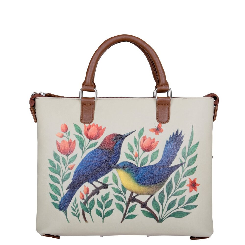 Printed Vegan Leather 3-in-1 Convertible Top Handle Crossbody Bag for Women